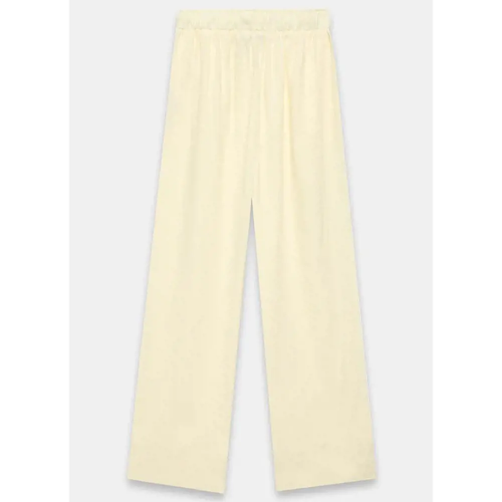 Mint Velvet Yellow Linen Wide Leg Trousers